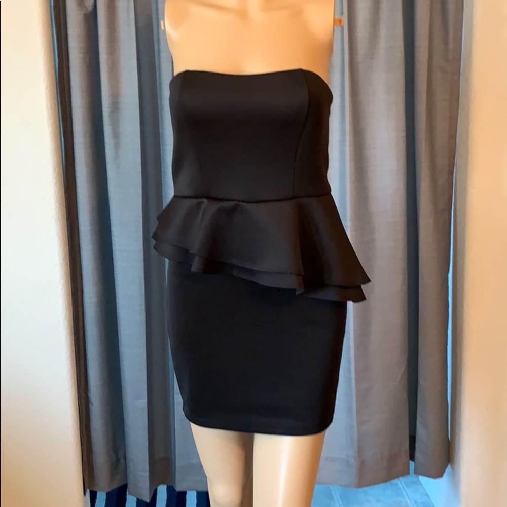 Black Asymmetrical ruffle dress